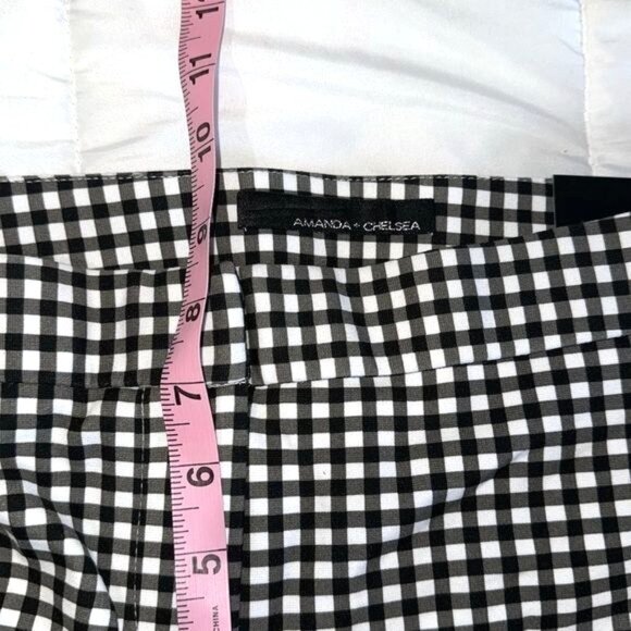 Amanda & Chelsea Womens Gingham Check Black/White Pants Size 2 - Picture 9 of 11